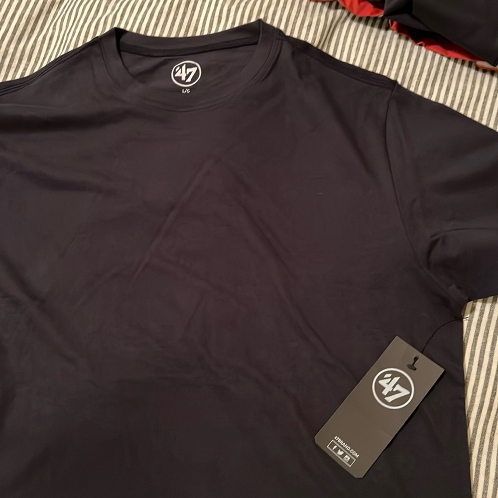 3 shirts total all 3 are 47 Brand short sleeve shirt Navy - Picture 2 of 5